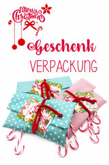 Geschenkverpackung Stoffbeutel und Zuckerstange